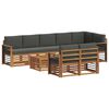 vidaXL Sofa-Sets 9 pcs Natuurlijk en Antraciet Massief Acaciahout