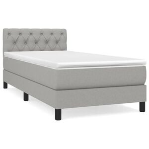 vidaXL Boxspring met matras stof lichtgrijs 80x200 cm