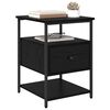 vidaXL Nachtkastje met lade Zwart Eiken 40 x 42 x 56 cm Bewerkt hout