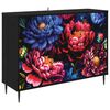 vidaXL Dressoir KIEL Zwart eiken 102 x 33 x 76 cm Bewerkt hout