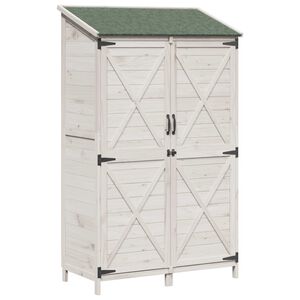 vidaXL Tuinschuur Wit 106 x 56 x 176,5 cm Massief Vurenhout