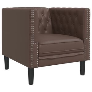 vidaXL Fauteuil Chesterfield-stijl kunstleer bruin
