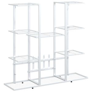 vidaXL Bloemenstandaard 94,5x25x89 cm ijzer wit