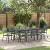 vidaXL Tuin eettafelset 9 pcs Antraciet Poedercoating staal