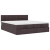 vidaXL Ottoman bed met matrassen en LED's 180x200cm stof donkerbruin