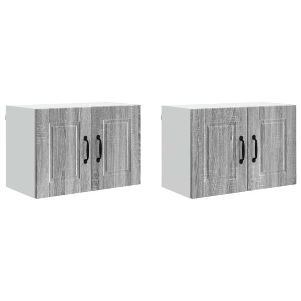 vidaXL Keukenkast 2 pcs Grijs Sonoma 60 x 31 x 40 cm Bewerkt hout