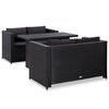 vidaXL 3-delige Loungeset met kussens poly rattan zwart