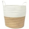vidaXL Opbergmand &Oslash; 43x38 cm katoen bruin en wit