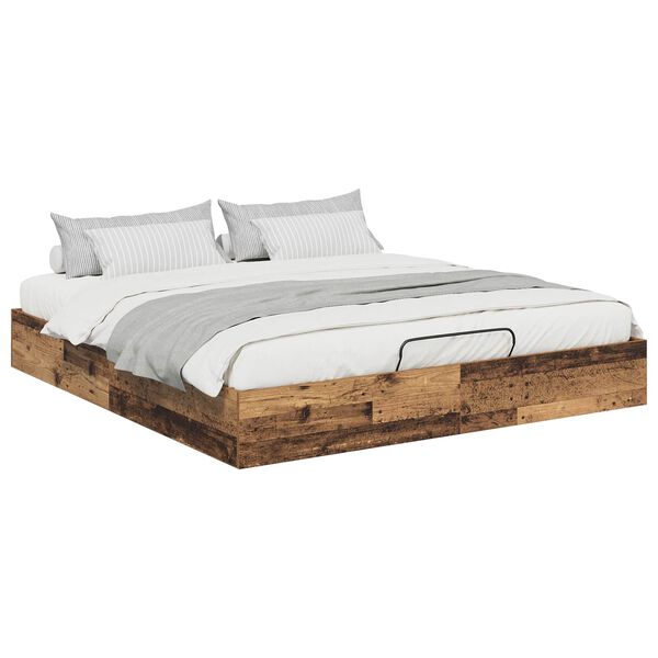 vidaXL Ottoman Bedframe Oudhout 193 x 120 x 25 cm Spaanplaat