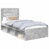 vidaXL Bedframe Concerte Grijs 90 x 190 cm Massief grenenhout