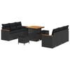 vidaXL Tuinbankenset 11 st 10-Aantal zitplaatsen Zwart poly rattan