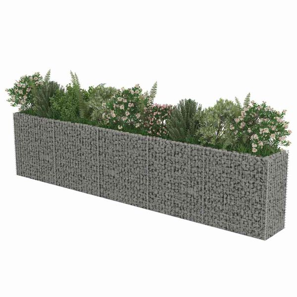 vidaXL Gabion plantenbak verhoogd 450x50x100 cm gegalvaniseerd staal