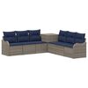 vidaXL Bankstel 7 st Grijs en Marineblauw Poly Rattan en Staal