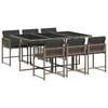 vidaXL 7-delige Tuinset met kussens poly rattan grijs