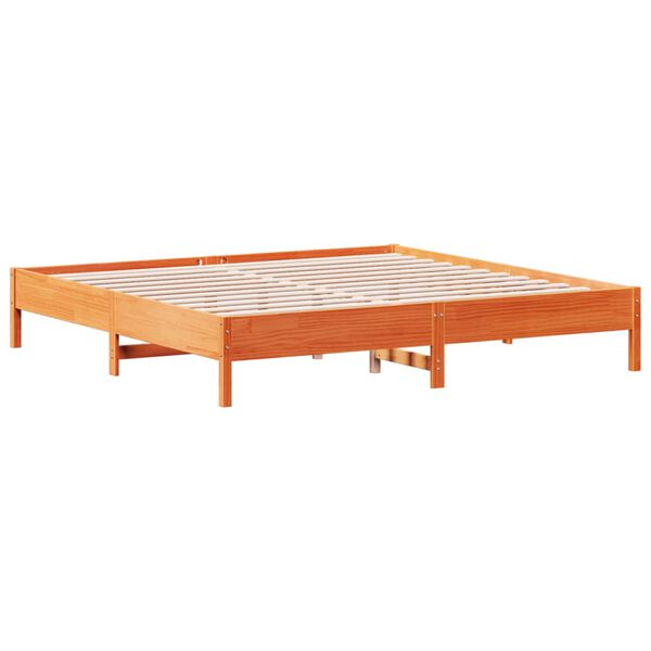 vidaXL Bedframe zonder matras massief grenenhout wasbruin 200x200 cm