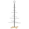 vidaXL Kerstdecoratie kerstboom met houten basis 150 cm metaal zwart