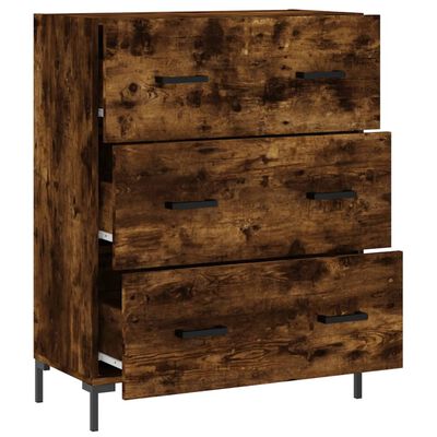 vidaXL Dressoir 69,5x34x90 cm bewerkt hout gerookt eikenkleurig