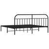 vidaXL Bedframe met hoofdbord metaal zwart 193x203 cm