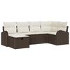 vidaXL Tuin Sofa Set 6 st Bruin poly rattan