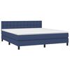 vidaXL Boxspring met matras en LED stof blauw 160x200 cm