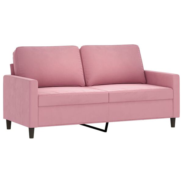 vidaXL 3-delige Loungeset met kussens fluweel roze