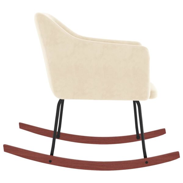 vidaXL Schommelstoel fluweel cr&egrave;mekleurig