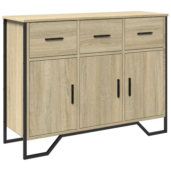 vidaXL Dressoir 97x32,5x74,5 cm bewerkt hout sonoma eikenkleurig