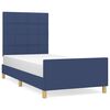 vidaXL Bedframe zonder matras 100x200 cm stof blauw