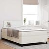 vidaXL Boxspring bed Cr&egrave;me en Wit 203 x 120 x 88 cm Katoenen stof