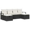 vidaXL Tuin Sofa Set met kussen met opslag 6 pcs Zwart Poly riet