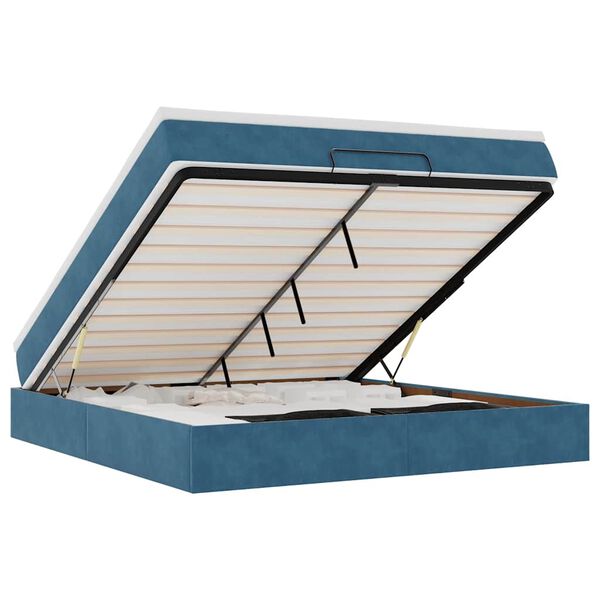 vidaXL Ottoman bed met matras 160x200cm fluweel donkerblauw