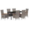 vidaXL Tuin eettafelset 7 st Grijs Gepoedercoat staal