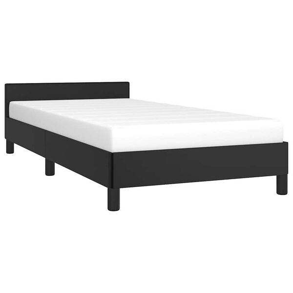 vidaXL Bedframe met hoofdeinde zonder matras 90x190 cm zwart