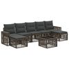 vidaXL Tuinbankenset 8 pcs Grijs en Donkergrijs poly rattan