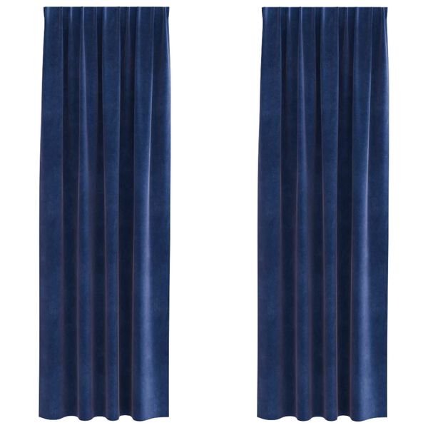 vidaXL Verduisterende gordijnen 2 pcs Donkerblauw 140 x 260 cm Fluweel