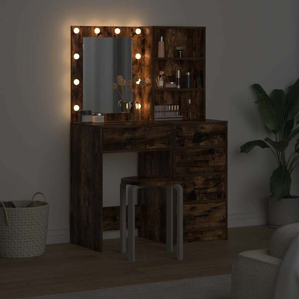 vidaXL Plafondtafel met lade 2 pcs Bruin 50 x 41 x 135 cm Bewerkt hout