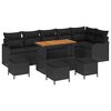 vidaXL Tuinbankenset 10 st Zwart poly rattan