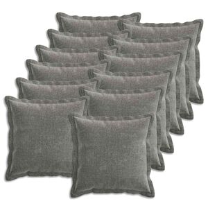 vidaXL Kussensloop 12 pcs HOUTEN Donkergrijs 45 x 45 cm Chenille Stof