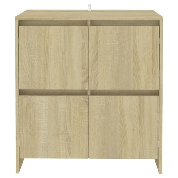 vidaXL Dressoirs 2 st 70x41x75 cm bewerkt hout sonoma eikenkleurig