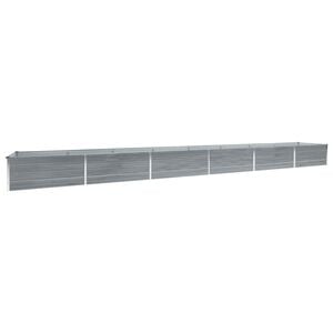 vidaXL Plantenbak verhoogd 600x80x45 cm gegalvaniseerd staal grijs