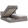 vidaXL Ottoman bed met matras met hoofdeinde 2 st Taupe Stof