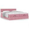 vidaXL Ottoman bed met matrassen 200x200cm fluweel roze
