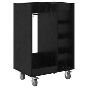 vidaXL Golfkast met wiel Effen Zwart Eiken 65 x 45 x 98 cm