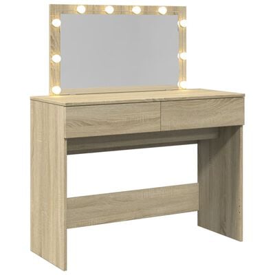 vidaXL Kaptafel met LED-verlichting 100x40x120 cm sonoma eikenkleurig