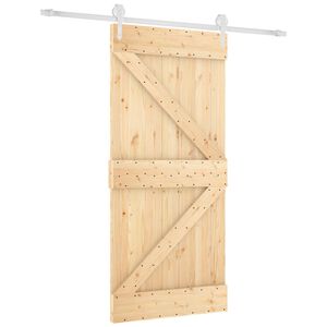 vidaXL Schuifdeur 95 x 210 cm Massief Grenenhout (Niet-Behandeld)