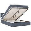 vidaXL Ottoman bed met matras en LED's 140x200cm fluweel donkergrijs