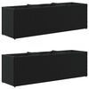 vidaXL Plantenbakken met 3 potten 2 st 105x30x32 cm poly rattan zwart