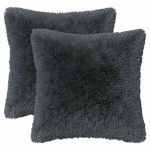 vidaXL Kussensloop 2 pcs HEERLEN Antracietkleurig 30 x 30 cm PV Fleece