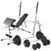 vidaXL Trainingsbank met gewichtenrek en halterset 120 kg