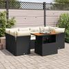 vidaXL 7-delige Loungeset met kussens poly rattan zwart